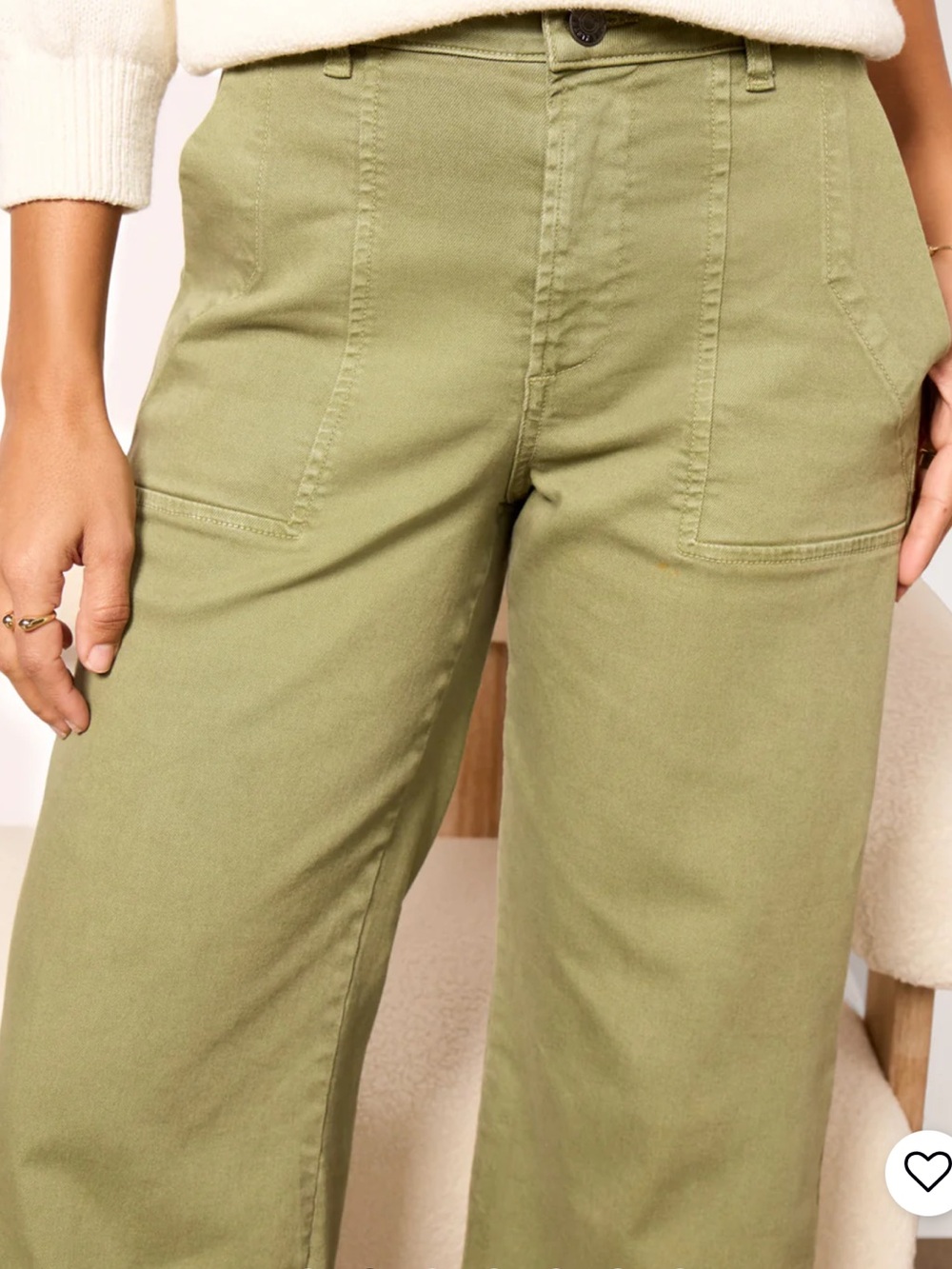 KUT From the Cloth Meg High Rise Wide Leg-Olive Crop Jeans 0 - Picture 2 of 10
